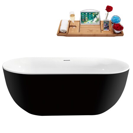 Streamline 59.1 in L, 28.3 in W, Glossy Black, Acrylic, Center N811BNK