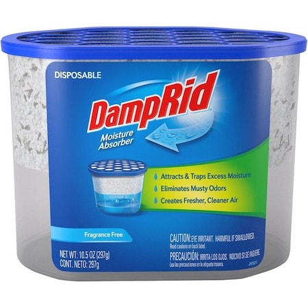Damprid FG100 Fragrance-Free Disposable Moisture Absorber, Solid, 10.5 oz Tub FG100