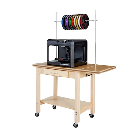 Diversified Spaces Multi-Purpose Mobile Cart, Oak, Maple Wood Frame, 36 in W, Red 3DP-3624M