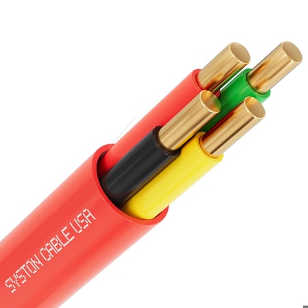 Syston Cable Technology 16/4 Fire Alarm Burglar Station Wire Cable, 100% Solid Copper, FPLP Unshielded, UL/ETL Listed, 500ft 6368-500RD