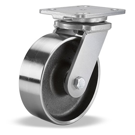 Hamilton Plate Caster, Swivel, Forged Steel, 6 in, 2000 lb, B S-WH-6FSB