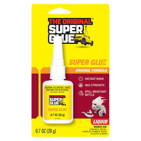 Super Glue Instant Adhesive, Original Series, Clear, 0.7 oz, Bottle 15118