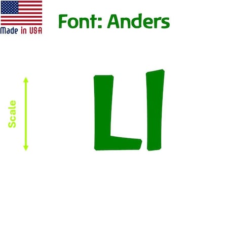 Aacc Self-Adhesive Vinyl Letter: l, Scale: 22 cm. Color: Green Font: Anders by, 12PK AACC-Anders-ll-Green-M22x12