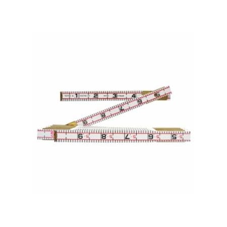 Crescent Lufkin Red End Engineer's Scale Folding Wood Rule, 6 ft L, Wood, SAE 182-1066DN