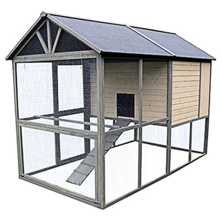 Fly Free Zone Extra Large Walk in Hen Coop, Taupe with Dark Chocolate Trim FL2053457