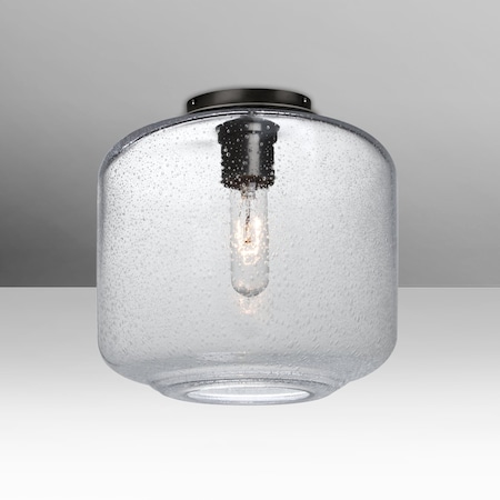 Besa Lighting Besa Niles 10 Ceiling, Clear Bubble, Black, 1x60W MAX E26 base NILES10CLC-BK