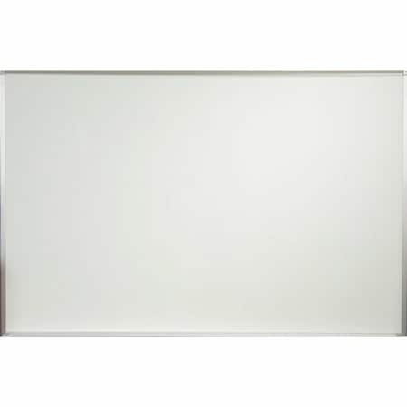 Mooreco Dry Erase Board, Porcelain, 48 in, 72 in, Aluminum Frame, White, Gloss 202AG