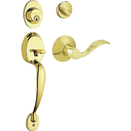 Schlage Plymouth Series Handleset, 1 Grade, Keyed Different Key, Solid Brass, Brass, C Keyway F60V PLY/ACC 505