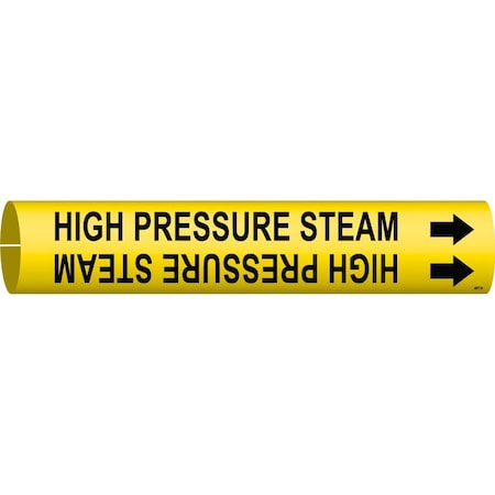 Brady High Pressure Steam Pipe Marker, 0.875in H x 0.875in W, Fits Pipes 1.5in Dia. Thru 2.375in Dia. 4077-B