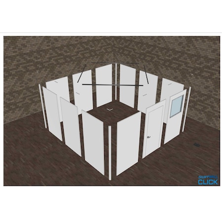 Swiftwall Click Temporary Wall Panel Class C - 3'W x 10'H - White C-P-ABS-10-36-W