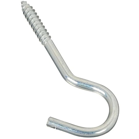 National Hardware 2156BC Series Screw Hook, 1/4 in Opening, 4-1/4 in L, Steel, Zinc N220-863