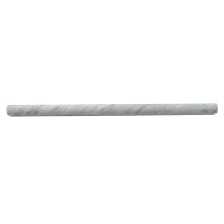 Apollo Tile Cloud Gray 1x2 Calacatta Bluette Marble Polished Pencil Liner Tile Trim 0.5 sqft/case, 10PK APLMBL881PA