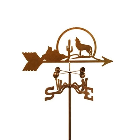 Ez Vane Coyote with Cactus Weathervane - Four Sided Mount EZ1305-4S