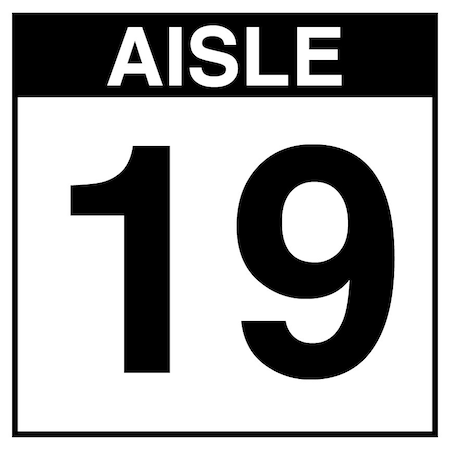 5S Supplies Warehouse Aisle 19 Sign - 24in x 24in - DOUBLE - NONE - PVC AISLE19-24X24-DOUBLE-NONE
