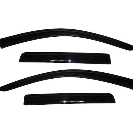 Ventshade Rainguards, Aerodynamic Design, Tape-On, Smoke, Acrylic, Set Of 4 94642