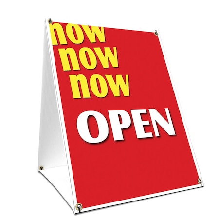 Signmission Now Open, 36 Inch x 24 Inch A-frame Yard Sign, Plastic Sign SBC-2436-Now Open
