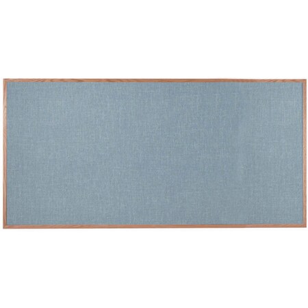 Aarco Designer Fabric Bulletin Board w/ an Oak Frame, Frame: Clear Lacquer, Board: Gray Mix 48''Hx96''W OF4896012