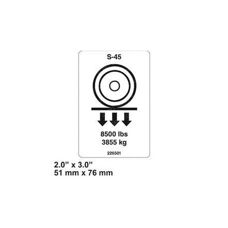 Genie REPLACEMENT DECAL-LABEL-WHEEL LOAD S-45 226501GT