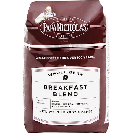 Papanicholas Coffee Coffee, Breakfast Blend, 2 lb., Breakfast Blend, Bag, Regular, Coffee, 32 oz 32006