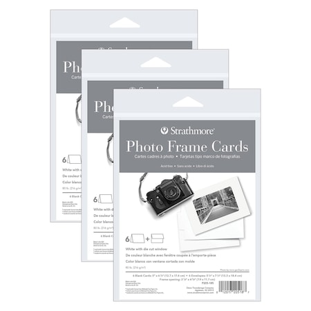 Strathmore Photo Frame Cards & Envelopes, Plain Border, Full Size, 5x6.875 inch, 18PK P205-185