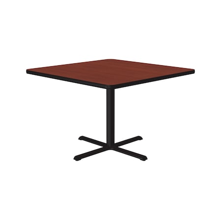 Correll Square Cafe Bistro and Breakroom Pedestal Table, High Pressure Laminate Top, Cherry BXT36S-21