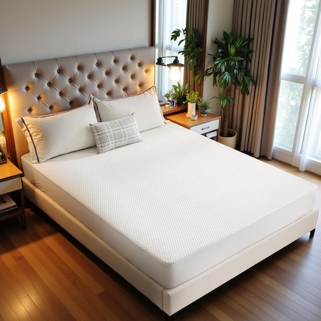 Simple Deluxe Mattress Protector Queen Size Bed Gift, Noiseless and Machine Washable Fitted Style, 100% Waterproo 3A88HKPRTCMATQUEEN19WHT