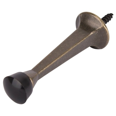 Prosource Heavy-Duty Rigid Door Stop, 1 in Dia Base, 3 in Projection, Die-Cast Zinc & Plastic CL-208P-AB-PS