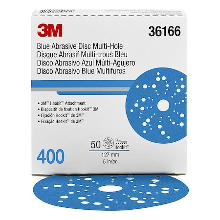 3M Hook-and-Loop Sanding Disc, Ceramic, 400 Grit, Coated Type, 321U 36166