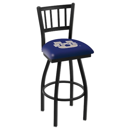 Holland Bar Stool Co 25" Blk Wrinkle Utah State Swivel Bar Stool, Jailhouse Back L01825UtahSt