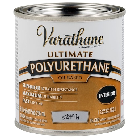 Varathane 1/2 Pt Clear Oil-Based Interior Ultimate Polyurethane, Satin 9161H