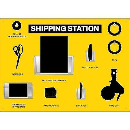 Visual Workplace Shipping Supplies Shadow Board 30-1910-3042-S31803