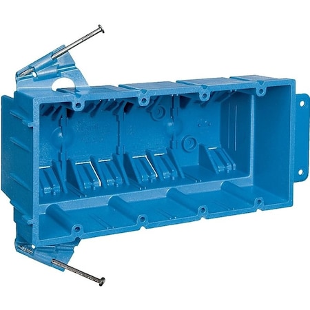 Abb Electrical Box, 64 cu in, New Work Outlet Box Type, 4 Gangs, PVC BH464A