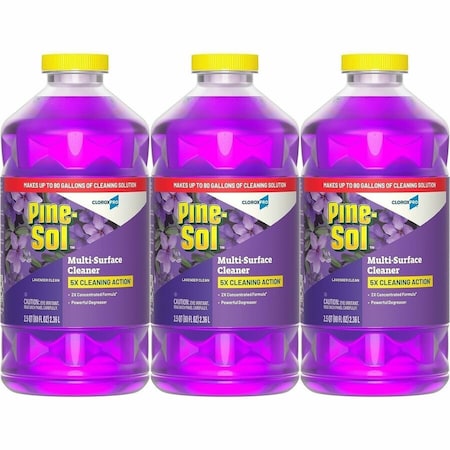 Pine-Sol Multi-Surface Cleaner, Bottle, 80 oz, Lavender Clean, 3 PK 60608CT