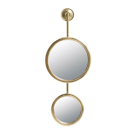 Homeroots 29" Gold Round Iron Framed Accent Mirror 485012