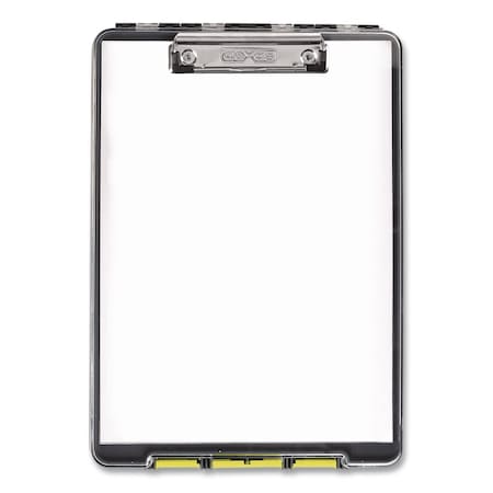 Dexas ClearView Clipcase Storage Clipboard, 0.35" Clip Capacity, Holds 8.87 x 12.25 Sheets, Gray/Yellow 5717-803