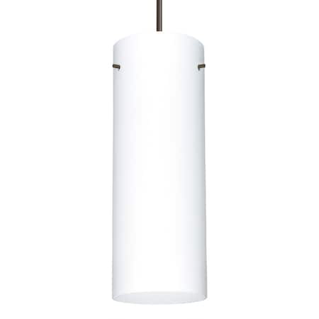 Besa Lighting Besa Stilo 18 Pendant, Opal Matte, Bronze Finish, 1x 150W MAX E26 Base 1JT-412807-BR