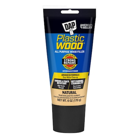 Dap Plastic Wood Latex 6oz Natural, PK6 6 oz Size, Natural 7079800581