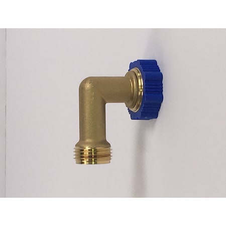Aqua Pro Aqua Pro 21854; Fresh Water Fitting; 3/4 Inch Male Ends; 90 Degree Hose Elbow; Brass; Screw On 21854