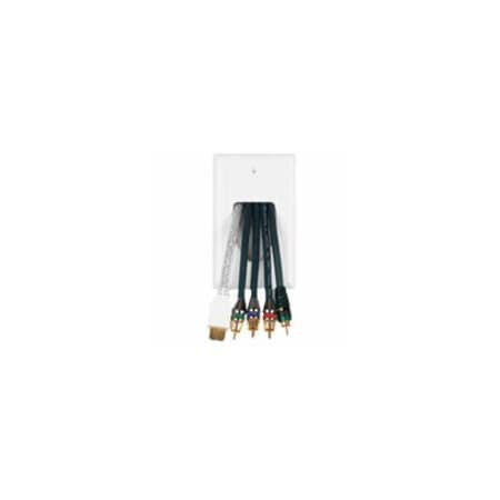 Datacomm Electronics Datacomm 45-0001-WH 1-Gang Recessed Low Voltage Cable Plate - White 45-0001-WH