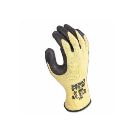 Showa S-TEX 303 Cut Resistant Rubber Palm Coated Gloves, Large, Yellow/Black 845-S-TEX303L-09