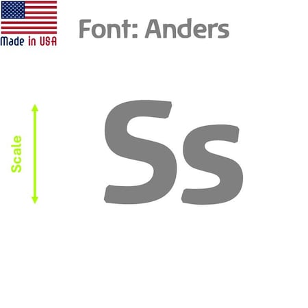 Aacc Self-Adhesive Vinyl Letter: S, Scale: 2.5 in. Color: Gray Font: Anders by, 4PK AACC-Anders-US-Gray-I2.5x4