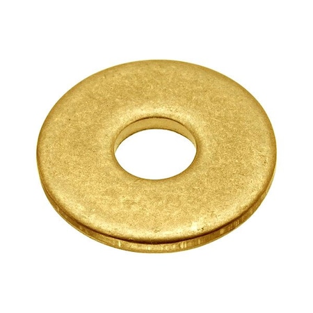 Zoro Select Flat Washer, For Screw Size #4 , Brass Plain Finish, 5 PK WASB#4RBR