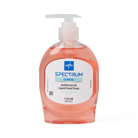 Medline Spectrum Clinical Antibacterial Liquid Hand Soap with 0.13% BZK, Clean Scent, 7.5-oz. Pump Bottle HHABSP75H