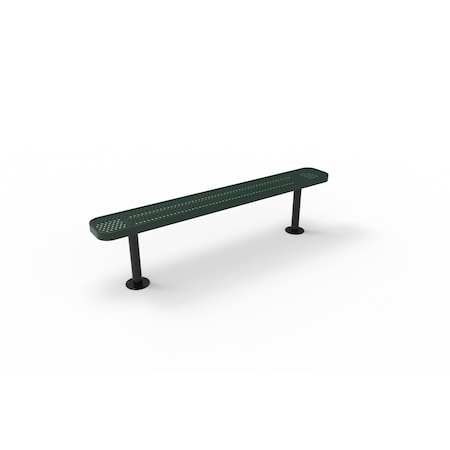 Mytcoat 6ft Outdoor Bench without Back, Surface Mount, Green, Punched Steel, Textured Coating 804337