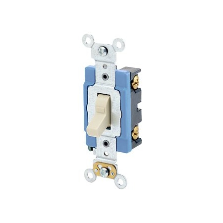 Leviton Toggle Switch, 15 Amp, 120 Volt, Ivory 1201-LHI