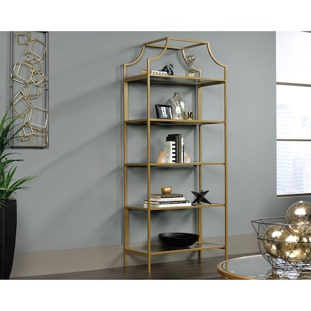 Sauder International Lux Bookcase Satin Gold 421434
