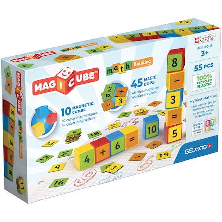 Geomag Magicube Math Building Set, Recycled, 55-Piece Set 256