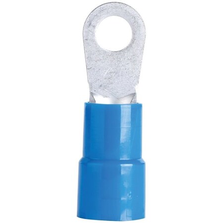 Gardner Bender Ring Terminal, 600 V, 6 AWG Wire, 12 in Stud, Vinyl Insulation, Blue 14-097