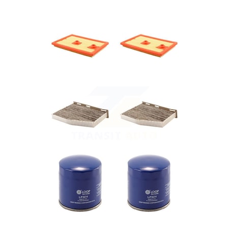 Pur 2x Air + 2x Cabin + 2x Engine Oil Filter 6 Total Kit For Volkswagen Jetta KFM-100604