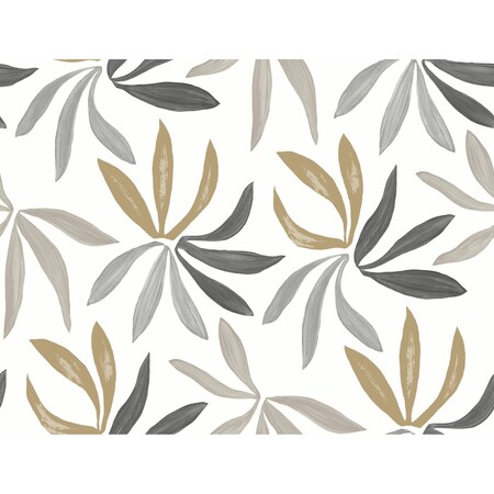 York Wallcoverings Little Garden Graphite and Gold Wallpaper ZM2816